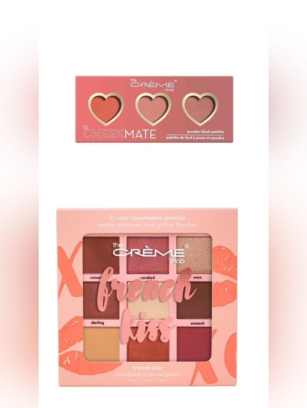 New Creme SET CheekMate Blush & French Kiss Eyeshadow Palette - Peaches